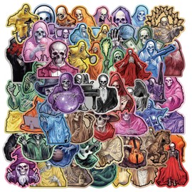 Skull Stickers 55 Pcs Skeleton Stickers Sugar Skull Stickers for Adults Teens Horror Stickers Spooky Stickers Skeleton Party Decorations Weirdcore Stickers Waterproof