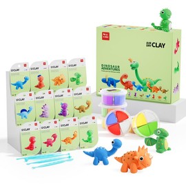 Anywise Air DIY Clay, Air Dry Clay 12 Boxes, Soft & Ultra Light, Safe & Non-Toxic, DIY Craft Easy to Use with Accessories and Tutorials diy craft - Color: Dinosaur Adventures