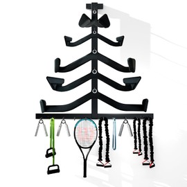 TUSAUW LAT Pull Down Bar Storage Rack, LAT Pulldown Attachments T Bar V Bar Cable Attachment Storage Rack, Training Exercise Back Tricep Press Down Bar Cable Machine Accessories Organizer Holder