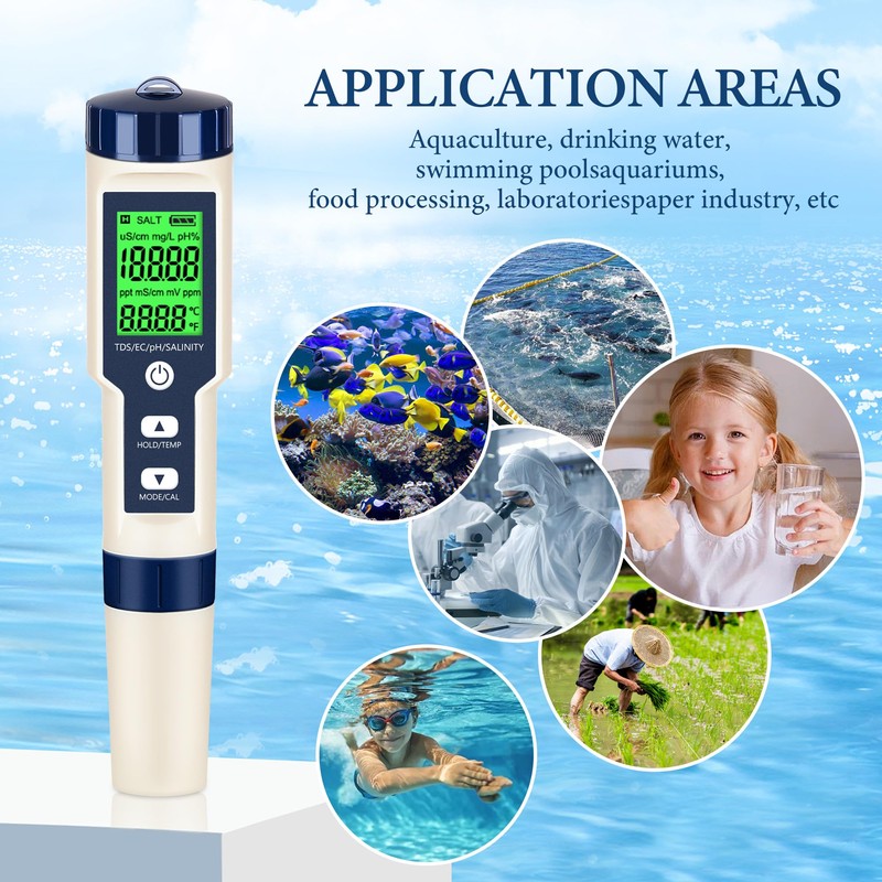 PH Meter & TDS Meter Digital Water Tester 5 in