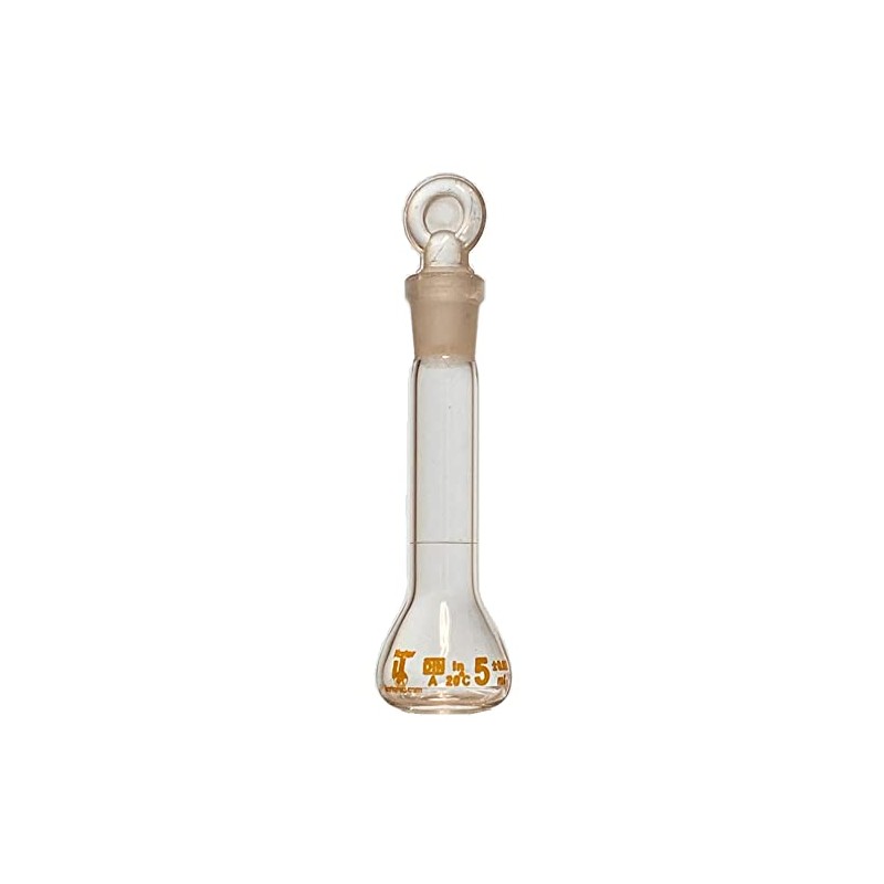5ml Volumetric Flask, 3.3 Boro Glass, Class A, Ground Stopper,