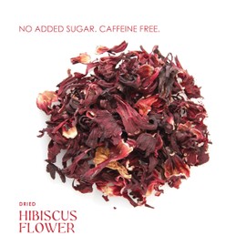 Premium Dried Hibiscus Flowers – Whole Petals – 100% Natural, No Additives – Perfect for Tea, Tisanes & Culinary Use – 16 oz Resealable Bag