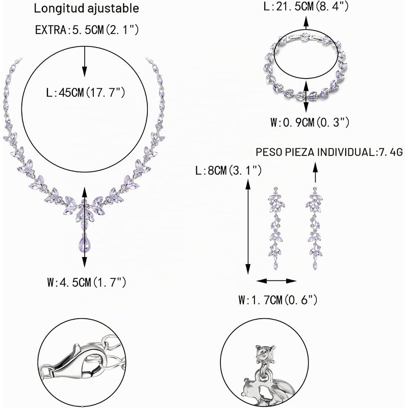 EVER FAITH Mujer Set de Joyería Cristal Austriaco Bola de