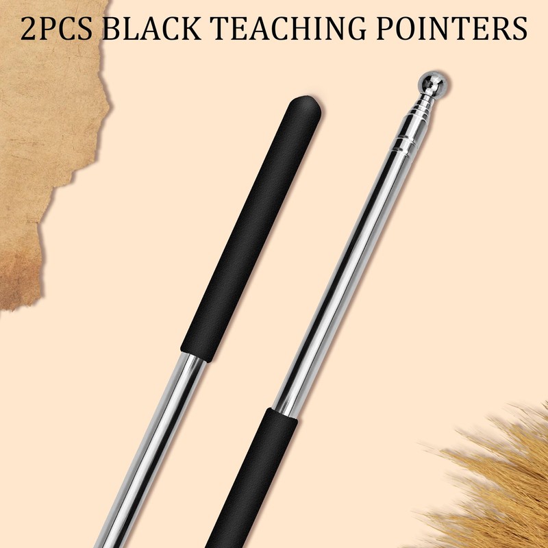 2 Pack Retractable Teacher Pointer Stick, Telescopic & Extendable Whiteboard