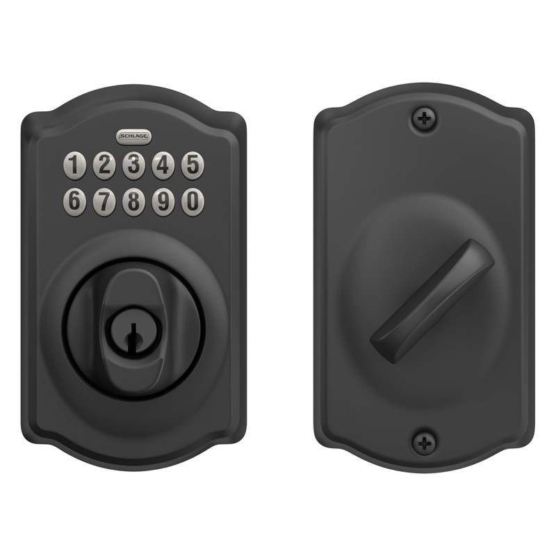 SCHLAGE BE365 CAM 622 Keypad Electronic Deadbolt, Matte Black