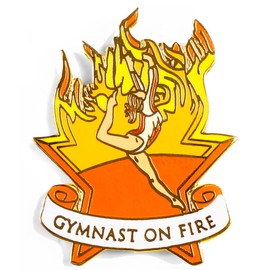 Snowflake Designs Gymnast on Fire Gymnastics Pin - #1930