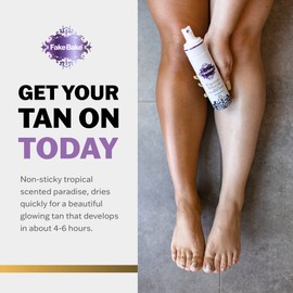 Fake Bake Flawless Self Tanning Mousse Streak-Free, Long-Lasting Natural Glow For All Skin Tones Women & Men - Sunless Tanner Includes Mitt For Easy Application, Black Coconut Scent - 6.7 oz