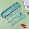 Portable Reusable Cutlery Set, Dark Cutlery with Round Rim, Tableware,