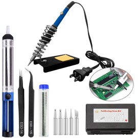 Yoohe 14-in-1 Soldering Iron Set, Temperature Adjustable (392 - 842°F) (200 - 450°C), For Electronic Work, Electric DIY, Bases, Automobiles, Bicycles, 60W/110V, Safety Guaranteed, More Functions, Storage Case Included, Conveniently Portable