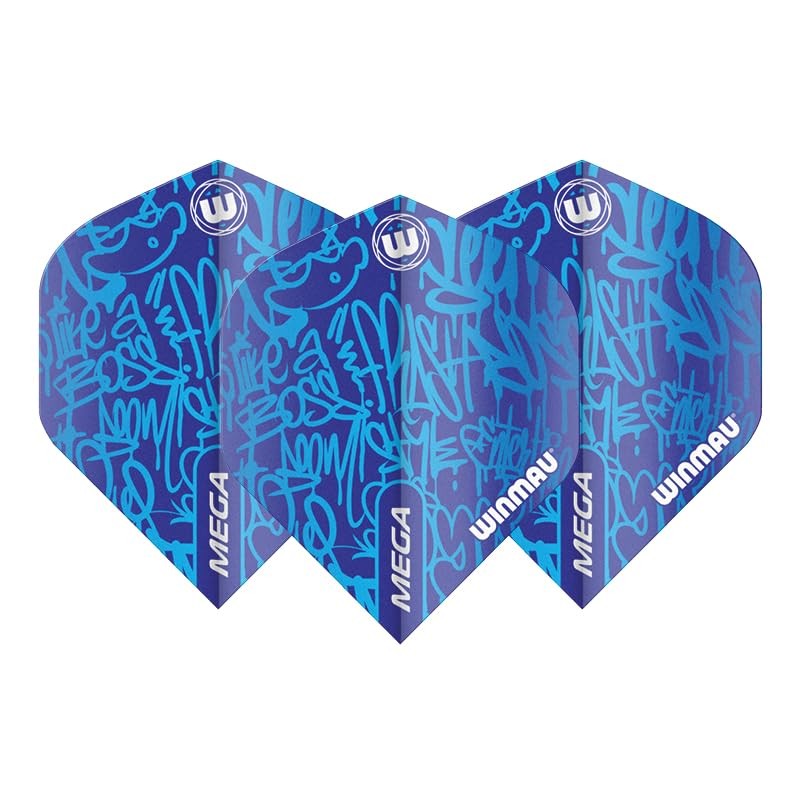WINMAU Mega Standard Blue Extra Thick Dart Flights - 10