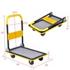 HOMGX Platform Cart, Folding Platform Hand Truck with Two 360-Degree