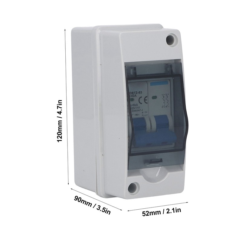 DC Disconnect Switch 40A Protective Transparent Cover Miniature Circuit Breaker