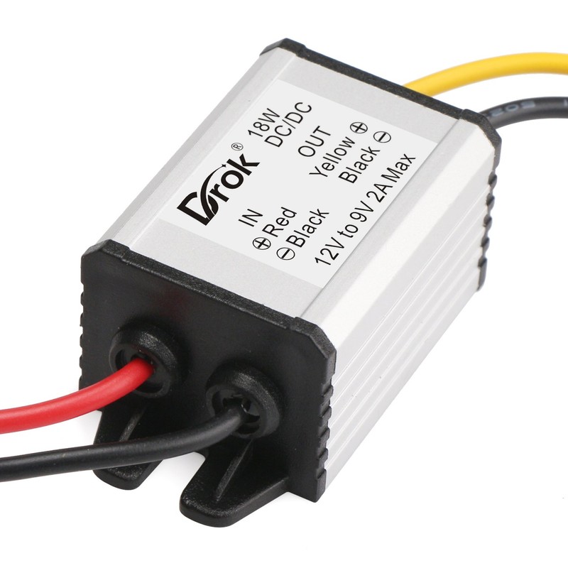 DROK 12V to 9V 2A 18W DC-DC Buck Power Converter