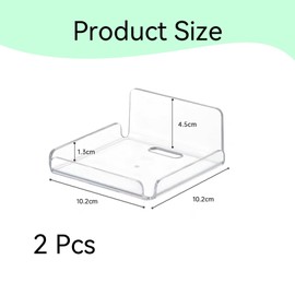 BMOBJGB 2 Pcs Small Shelf,Acrylic Floating small Wall Shelves,Modern Acrylic Wall shelf,small Floating shelves Wall-Mounted Shelf,For Security Cameras, Baby Monitors, Smart Speaker(Square)