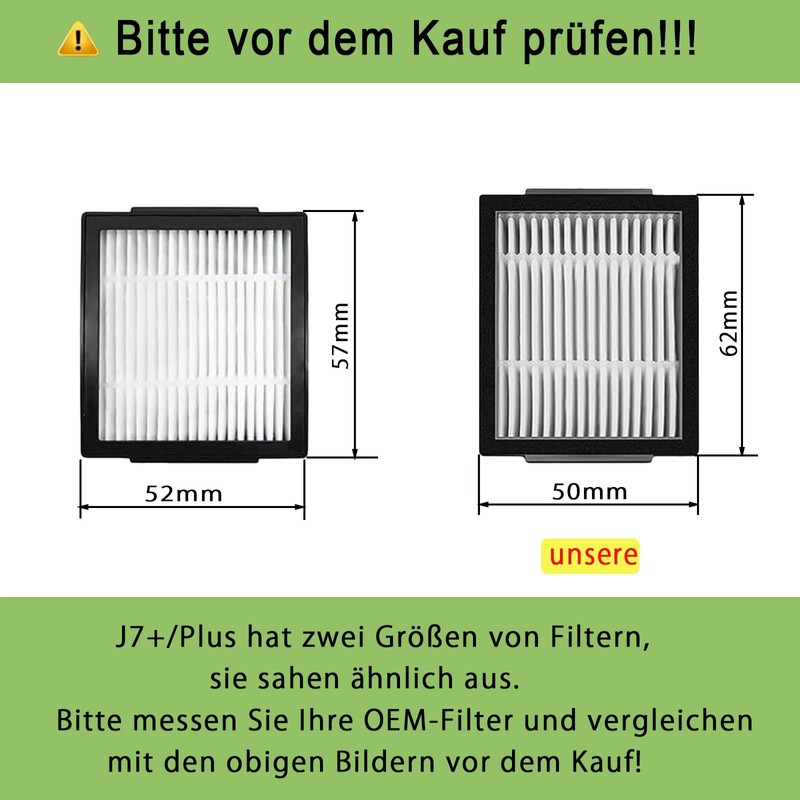 E-HAO Replacement Vacuum Parts for iRobot Roomba i1+/i2+/i3+/i4+/i5+/i6+/i7+/i8+/j5+/j6+/j7+/j8+/j9+/E5/E6, 2 Set