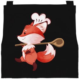 SpecialMe® Children's Apron Fox with Chef's Hat, Cooking Apron for Children, Gift for Boys and, Fuchs Chef Black, 6-10 Jahre