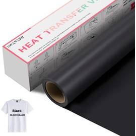 Zwanzer Iron on Vinyl for Fabrics - 12" x 144" Thermal Fabrics for Cricut & Silhouette Cameo, Heavy Duty Vinyl HTV for T-Shirt Clothing, Easy to Cut and Weed..