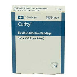 Curad Adhesive Bandages, Fabric Strips, Â¾" x 3", Box of 50