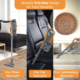 Koblenz Atlas Stick Vac 3-in-1 Cyclonic Vacuum Cleaner, HEPA Filtration, 600W Motor, 1 L Dust Cup, Long Corded Stick Vacuum, for All Surfaces, SVK-160