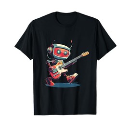 Awesome rocking Robot with electric Guitar in Hand Outfit T-Shirt