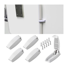 JNNJ Pack of 5 Plastic Luggage Door Locks, RV Door Locks, Motorhome Door Lock Holder, Plastic for Motorhomes, Trailers, Motorhomes, Luggage Doors (White)