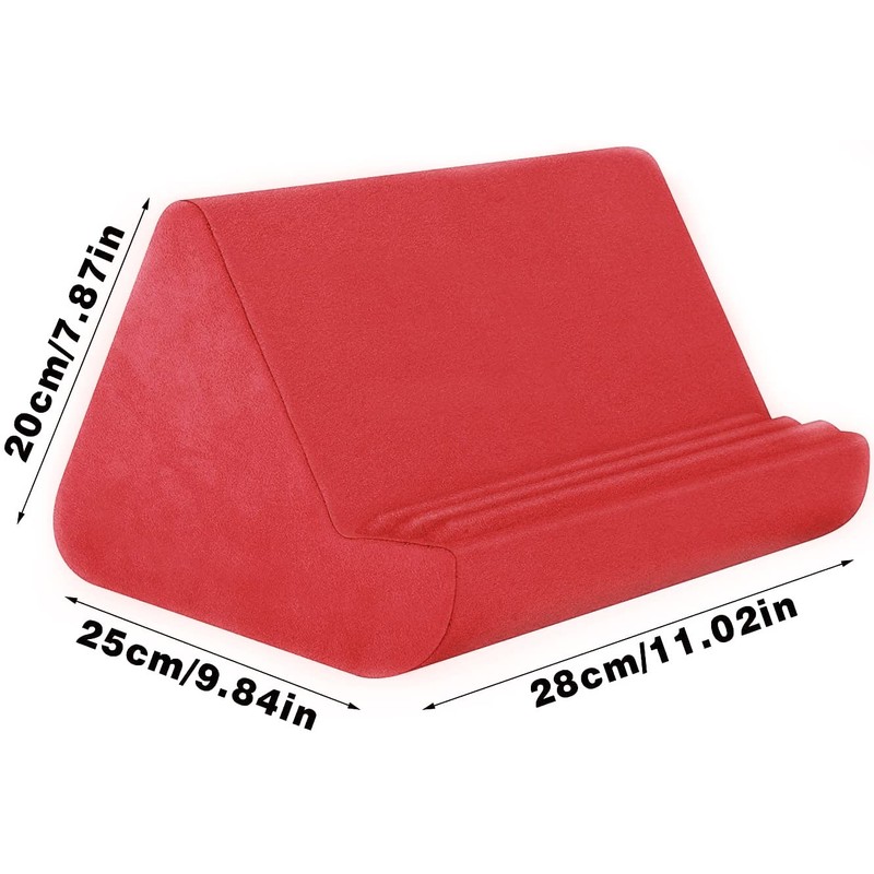 Soft Tablet Stand Pillow with Pocket,Tablet Cushion Stand,Adjustable 3 Viewing