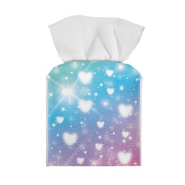 JooMeryer Tissue Box Holder Rainbow Shining Love Printed Tissue Case Cover Decorative Tissue Holder for Bathroom Office,Shining Love