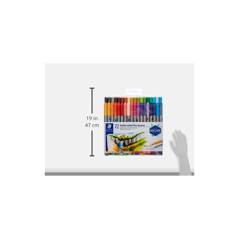 STAEDTLER 3200 TB72 Design Journey Double-Ended Fibre-Tip Pens with Two