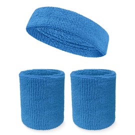 COUVER - Juego de banda para el sudor (diadema x 1+ 4 pulgadas x 2) para deportes - Verde oscuro