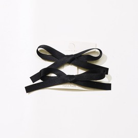 Ayesha Hair Clip, 10PCS Black 10mm Double-Sided Satin Ribbon Hair Bows & Clips for Women Girls Toddlers Tiny Bow Claw Clip for Thick Fine Hair, Set of 10