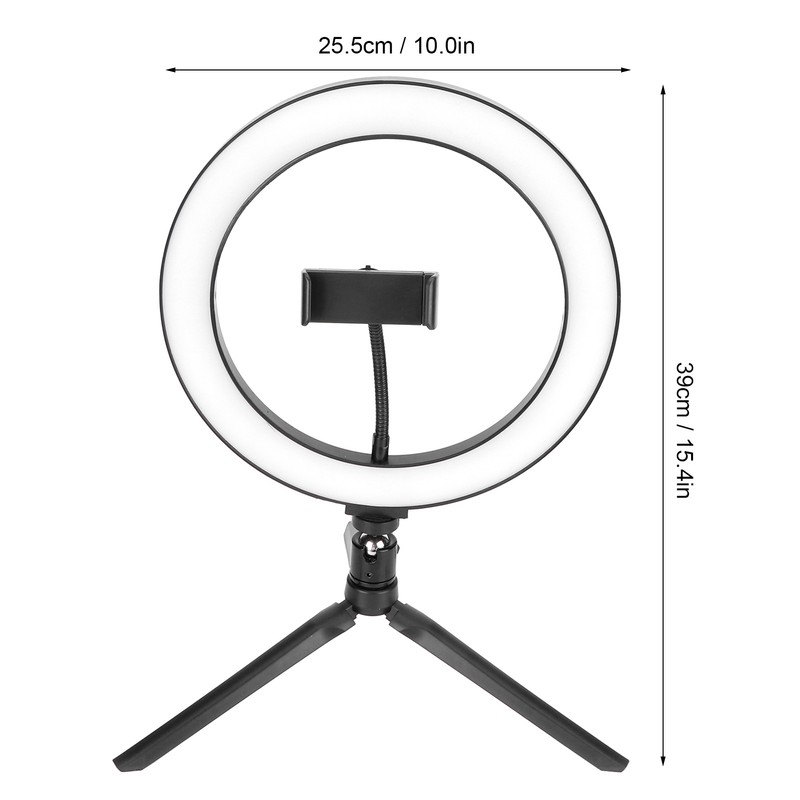 LED Ring Light 10 Levels Dimming Desktop Fill Lamp with