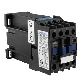 Baomain 3-Pole DC Contactor CJX2-1801 24VDC Coil, 3NO+1NC Auxiliary, 660V 3-Phase, DIN Rail Mount