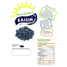 Black Dried Fresh Raisins Seedless, ready to eat resealable bag(1LB)