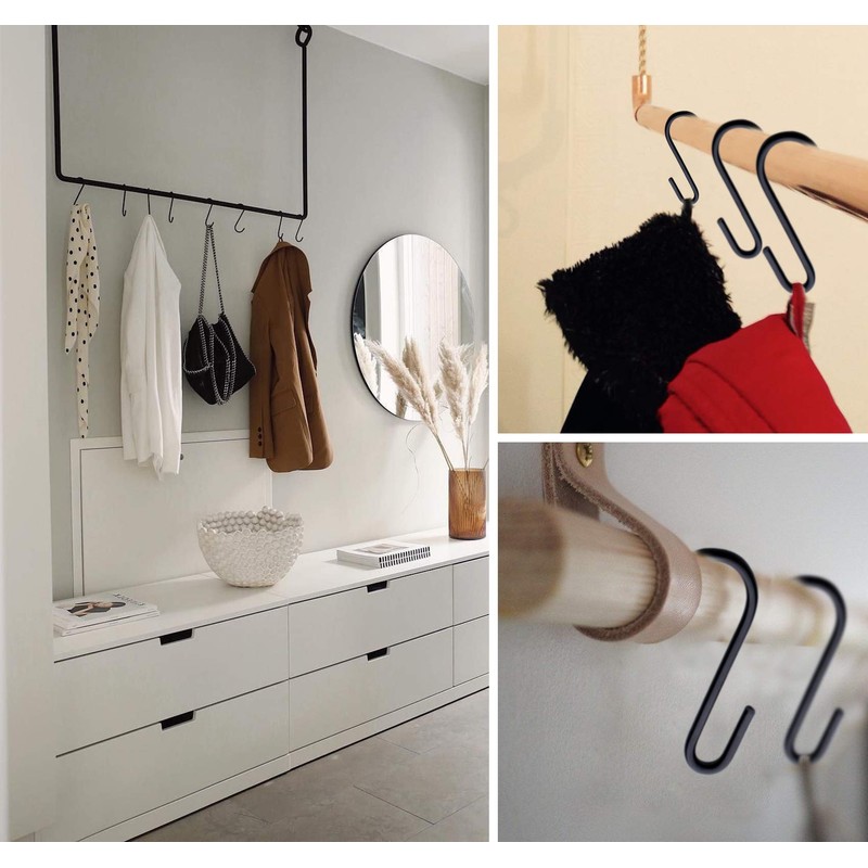 ilauke 32 Pack Heavy Duty S Hooks Black S Shaped