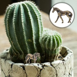 ABOOFAN Micro Landscape Copper Horse Figurine Metal Horse Statue Table Top Horses Book Shelf Office Table Decoration Copper Craft Horse Figure Copper Horse Statue Golden