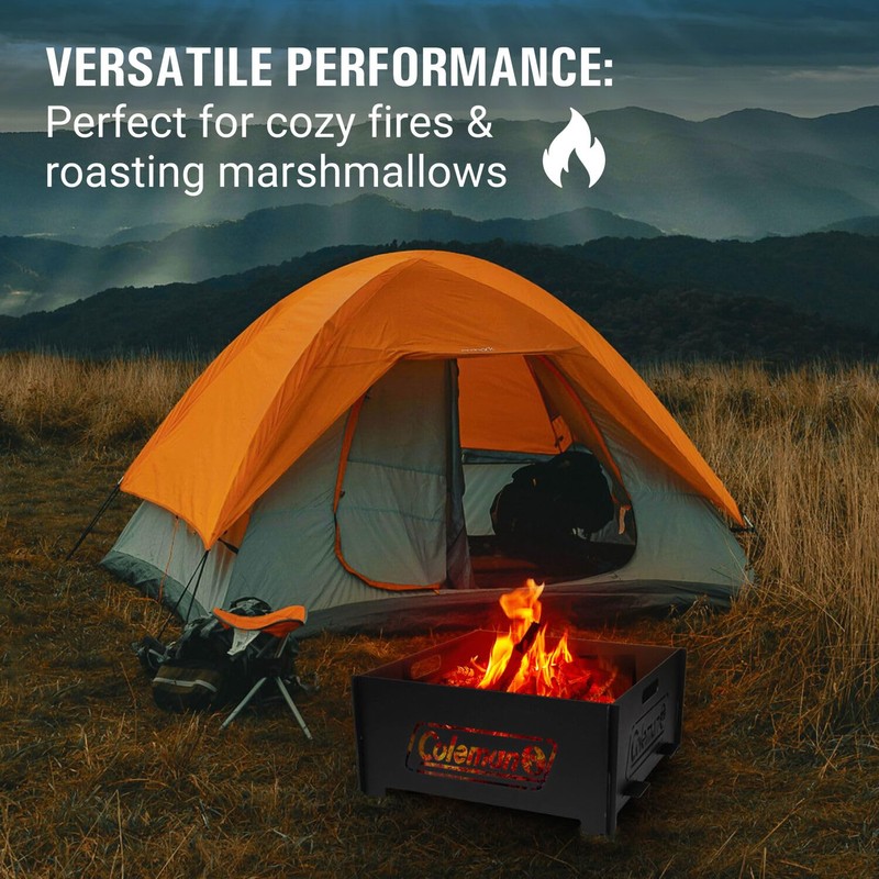 Coleman Pack-A-Way 10” Portable Fire Pit, Collapsible Wood Burning Fire