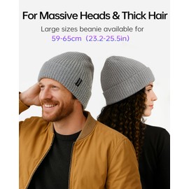 Zylioo XXL Oversize Waffle Knit Beanie,Large Winter Warm Hats for Men Women, Durable Premium Toboggan Hat for Big Heads Army Green