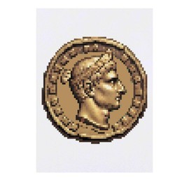 Azeeda 'Pixel Art Römische Münze' Temporäres Tattoo - Hautfreundlicher & Ungiftiger Abziehbild · Wasserfest (TO00067899)