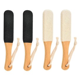 4 Stück Fußreibe, Schleifwerkzeug Für Abgestorbene Haut, Bequeme Fußfeile Mit Holzgriff, Hornhautentferner, Fußpflegewerkzeug