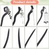 CABODYALS 4Pcs 4 Styles Black Natural Wood Hair Sticks Headdress