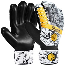 Obbsen Football Goalkeeper Gloves for Kids Youth and Adult | Goalie Gloves with Finger Protection and Super Grip | Boys Mens Goalkeeping Gloves Size 5/6/7/8/9/10