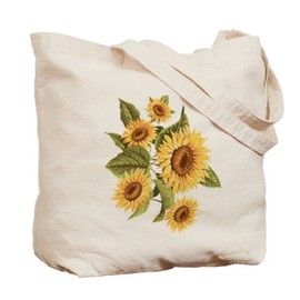 CafePress Sunflower Natural Canvas Tote Bag, Reusable Shopping Bag