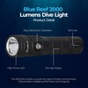 Blue Reef 2000 Lumens Dive Light, High-Powered Rechargeable LED Flashlight,