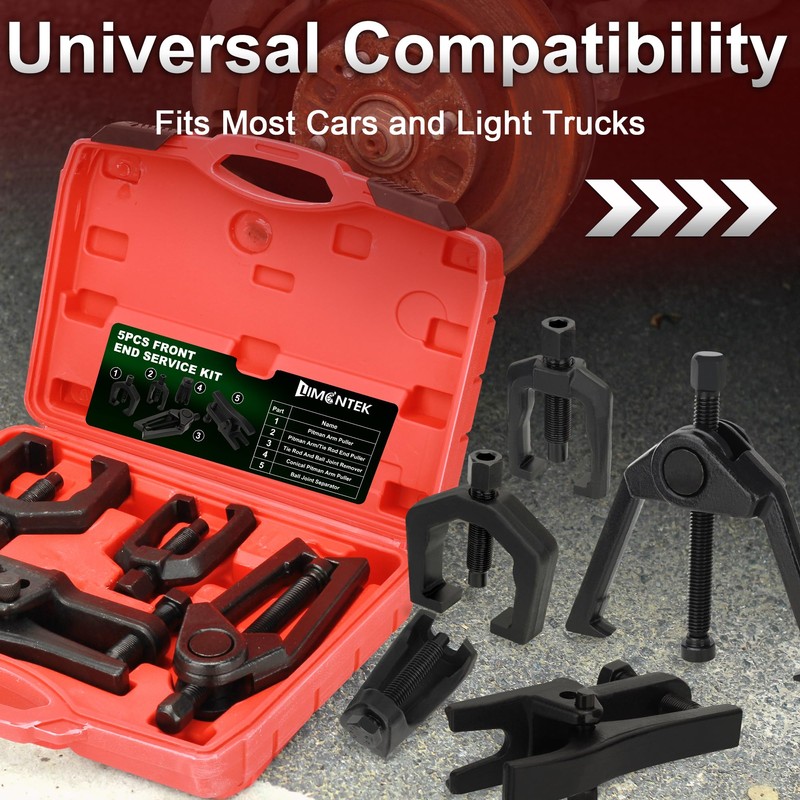 limontek 5pcs Pitman Arm Puller Ball Joint Separator, Tie Rod