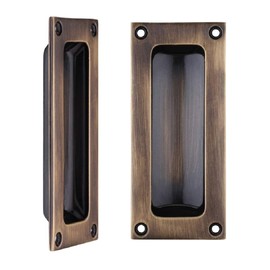 Zoo Hardware FB90 Rectangular Recessed Flush Door Pull Handle 102 x 45mm (Florentine Bronze)