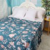 Teal Flat Sheets Only Queen Size Printed 100% Cotton Hotel