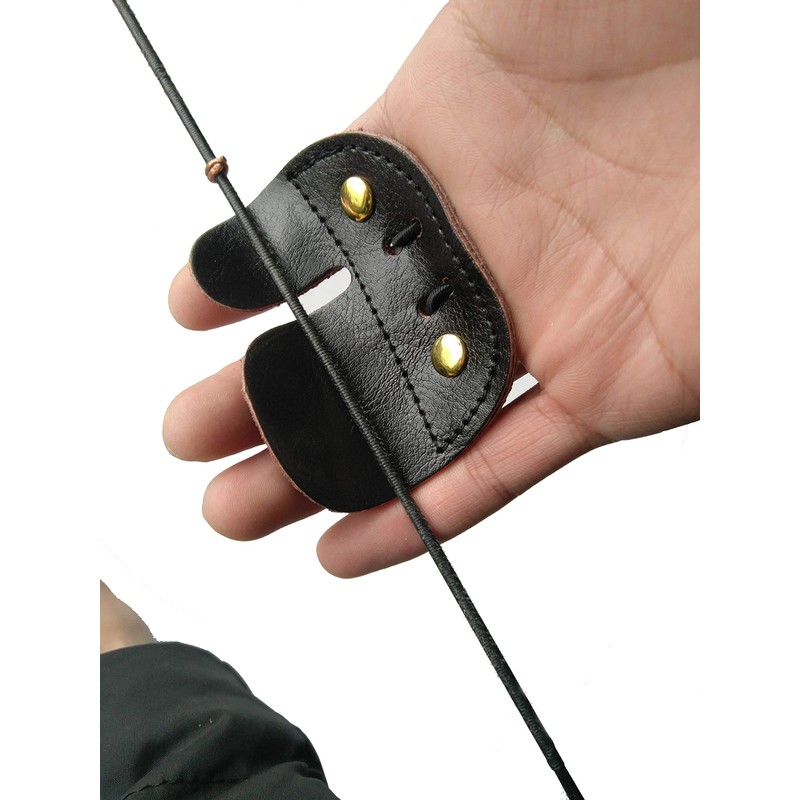 Windfulogo Cow Leather Archery Finger Tab Long Bow Hand Protector
