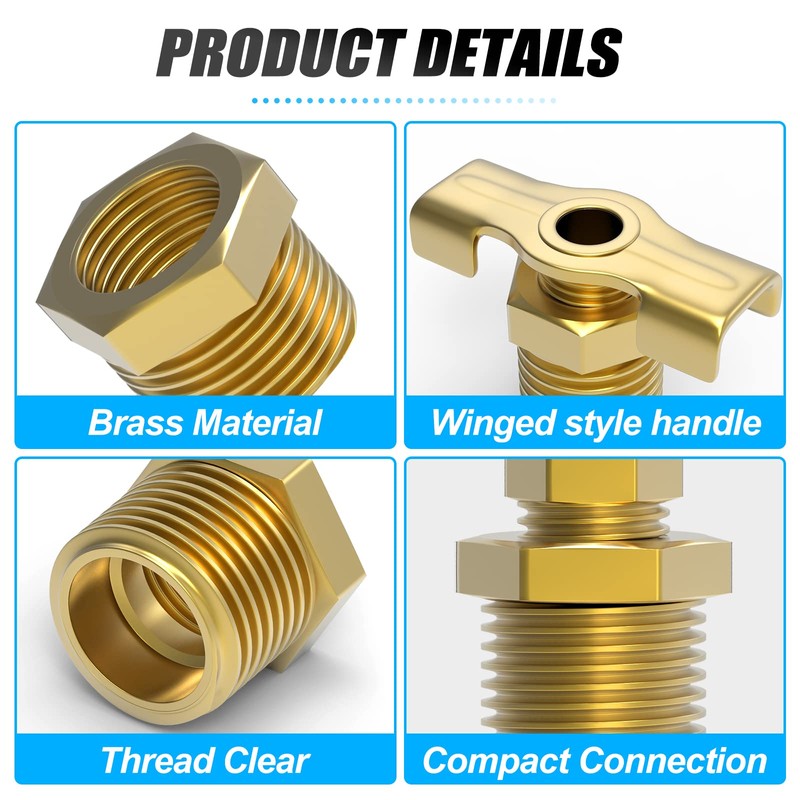 MEANLIN RV Water Heater Replacement Drain Valve 1/4" NPT &