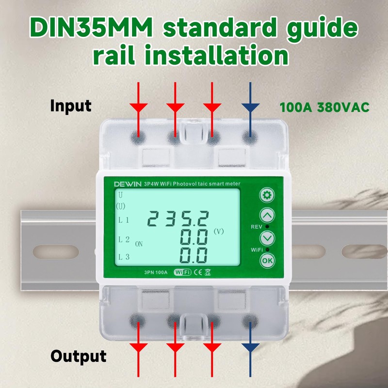 DewinLVD Tuya WiFi Intelligent Two-Direction Meter with Over- and Under-Voltage