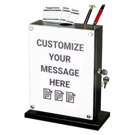 Metateel Suggestion Box with Lock with Wall Mount Option - Use as Offering Box, Tithe Box, Prayer Request Box, Tip Box with Lock, Donation Box and Ballot Box